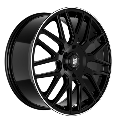 Fox VR3 alloy wheel in Gloss Black Polished Lip