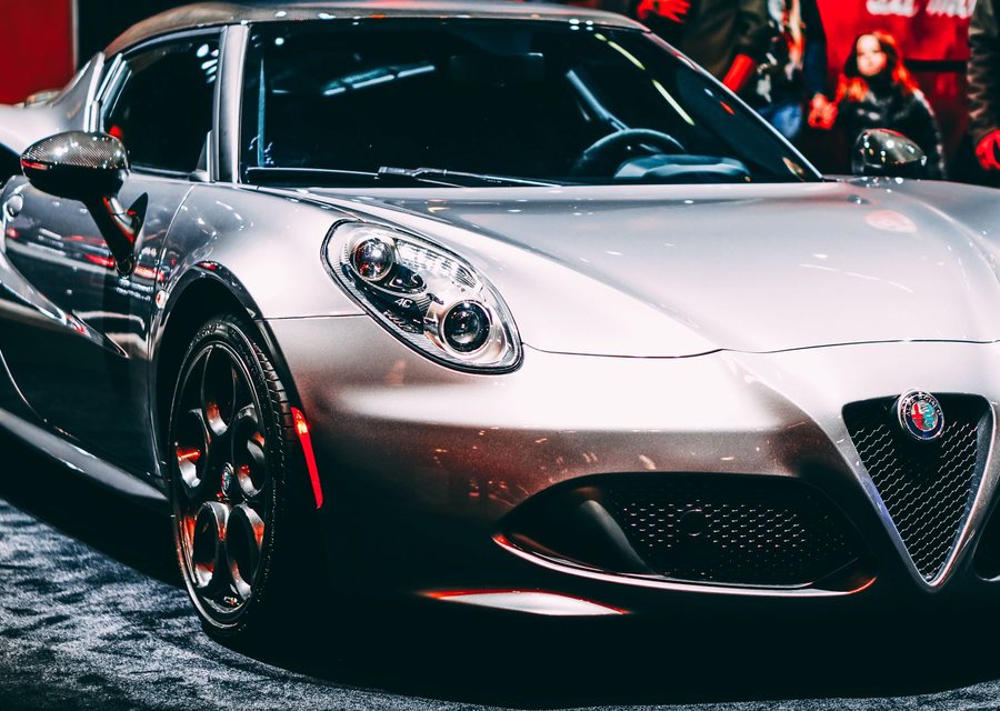 Car in a brushed metallic rose finish